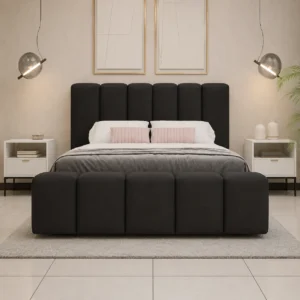 Fluff Line Padded Ottoman Storage Bed Frame