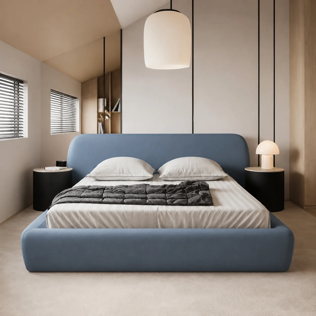Glenwood Ottoman Storage Bed Frame with Low Padded Headboard