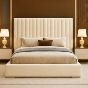 Van Gogh Line Modern Ottoman Upholstered Storage Bed Frame