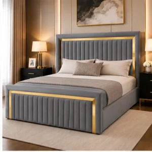 Luxury Cream Bed Frame with Gold Trim | Royle Beds UK