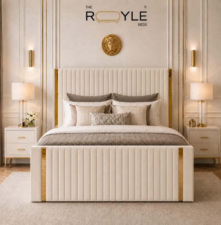 Luxury Monaco Gold Plush Velvet Bed Frame